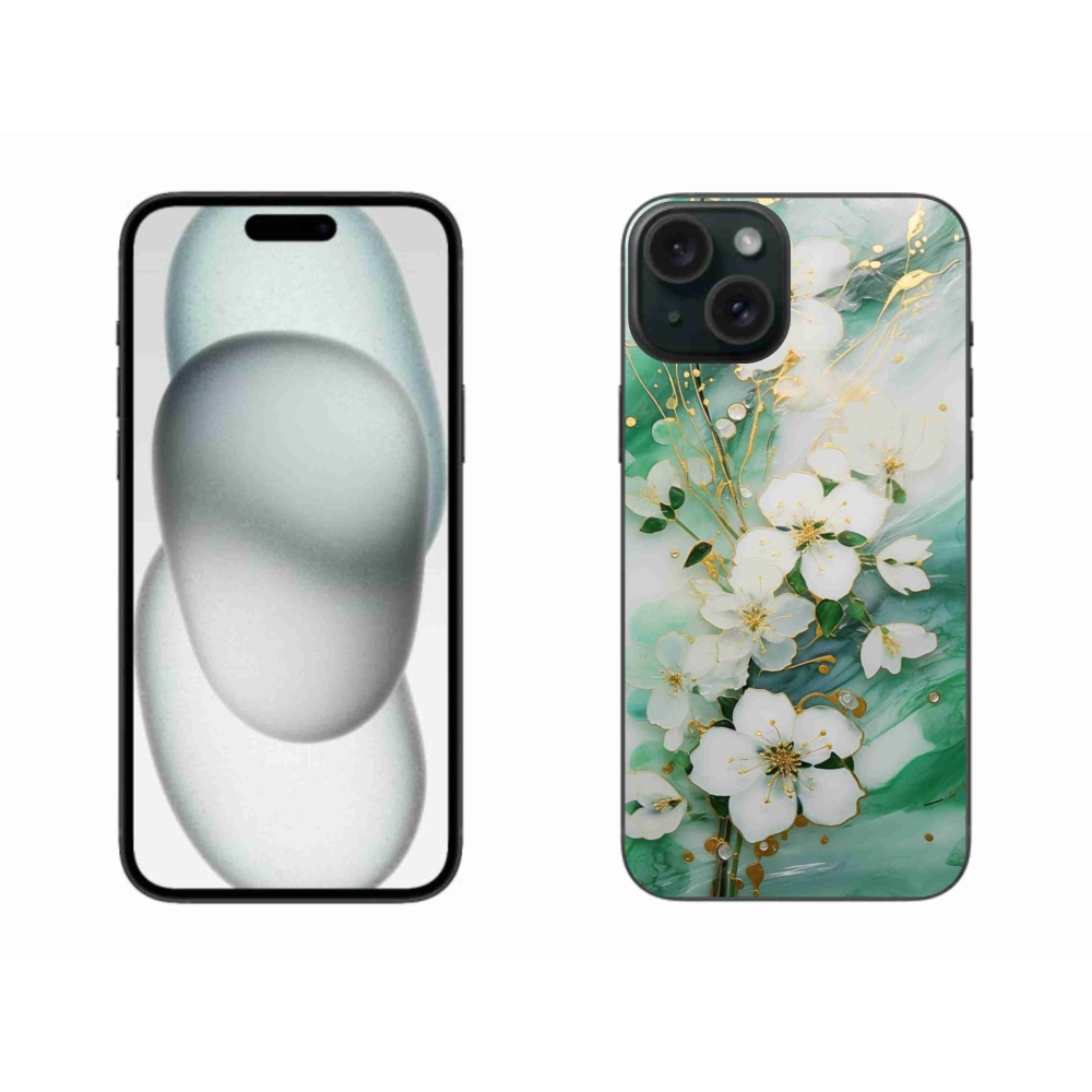 Gelový kryt mmCase na iPhone 15 Plus - něžné květy