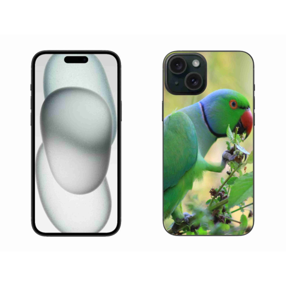 Gelový kryt mmCase na iPhone 15 Plus - papoušek alexandr