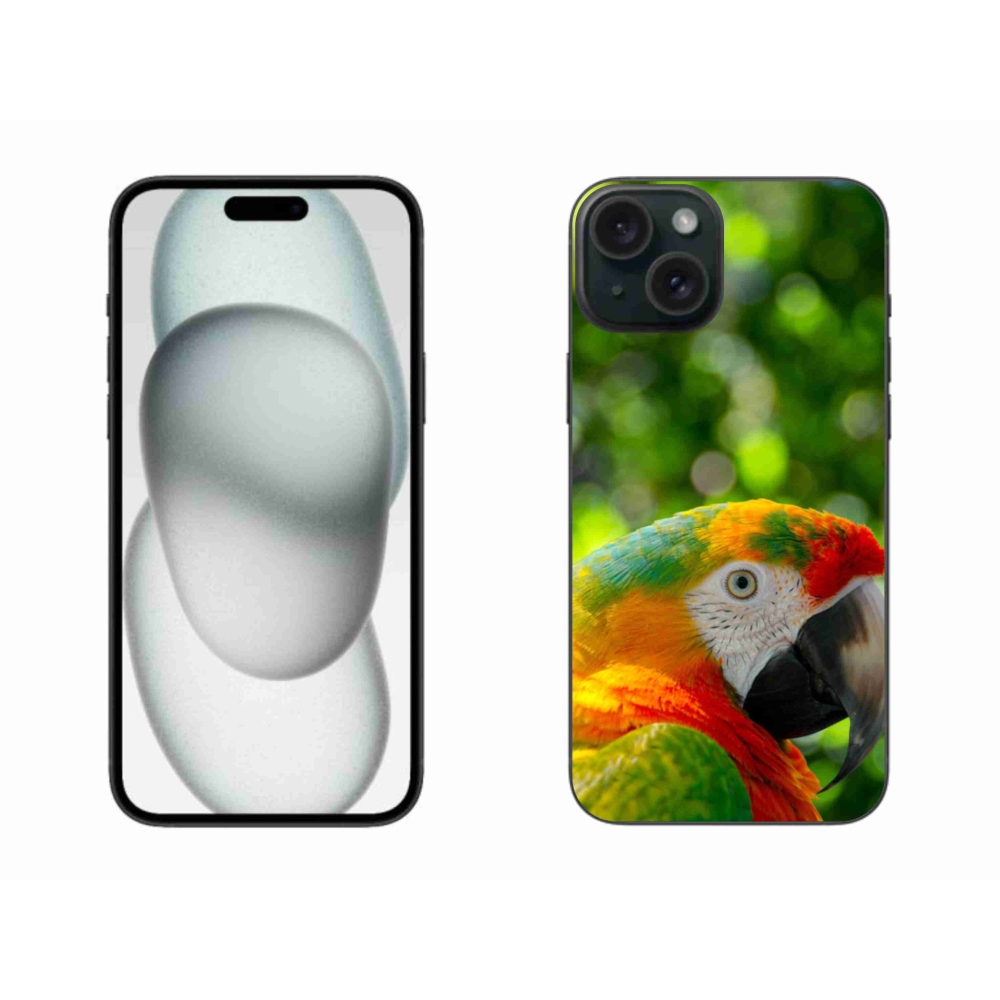 Gelový kryt mmCase na iPhone 15 Plus - papoušek ara 3