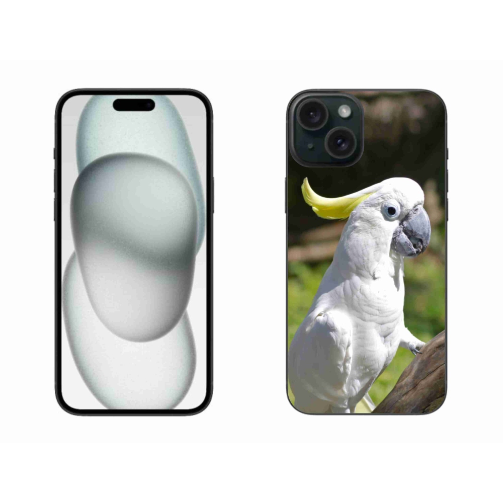 Gelový kryt mmCase na iPhone 15 Plus - papoušek kakadu 2