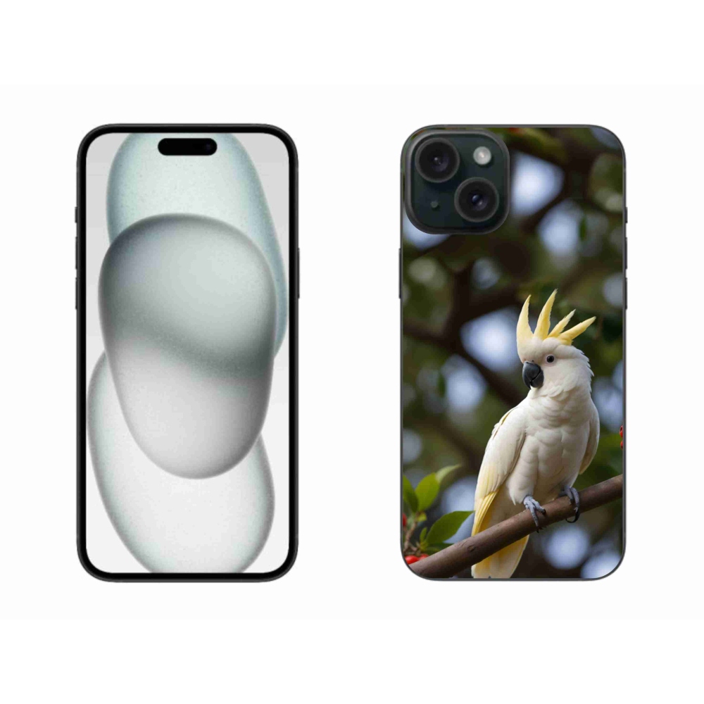 Gelový kryt mmCase na iPhone 15 Plus - papoušek kakadu 3