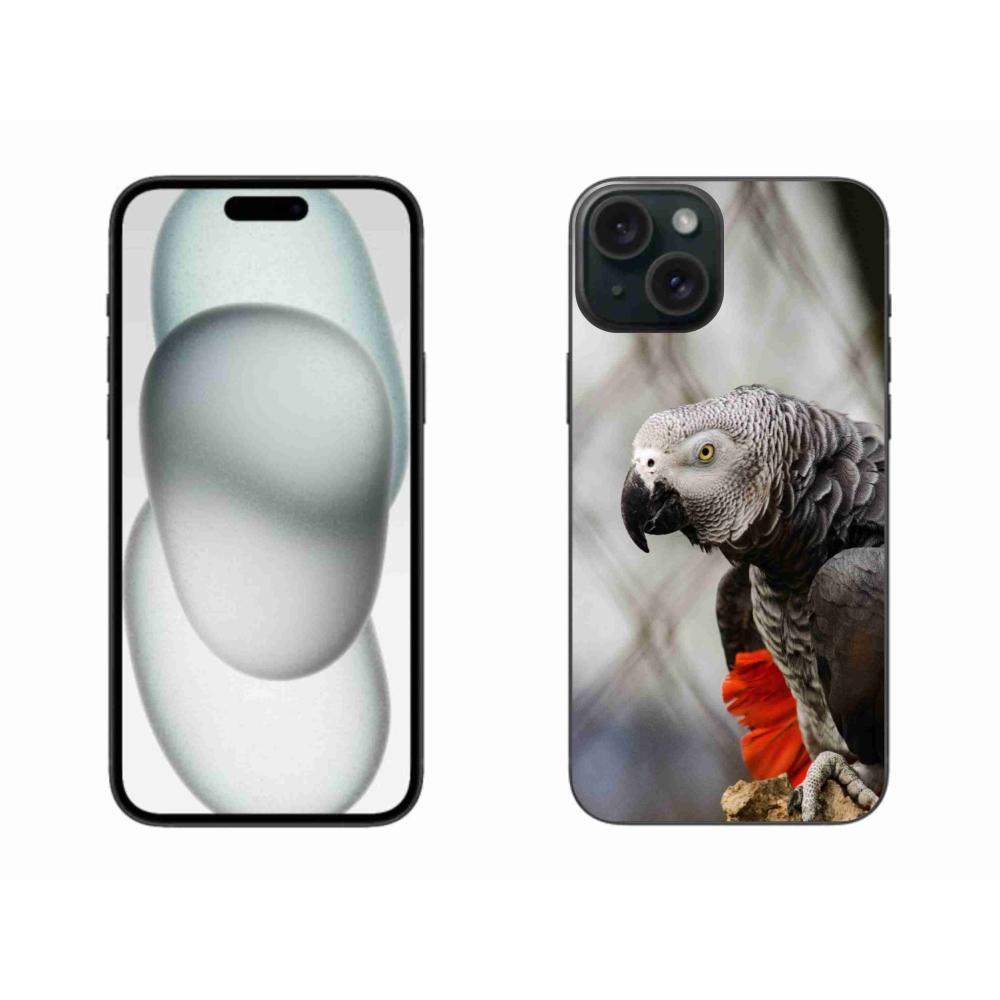 Gelový kryt mmCase na iPhone 15 Plus - papoušek žako 3