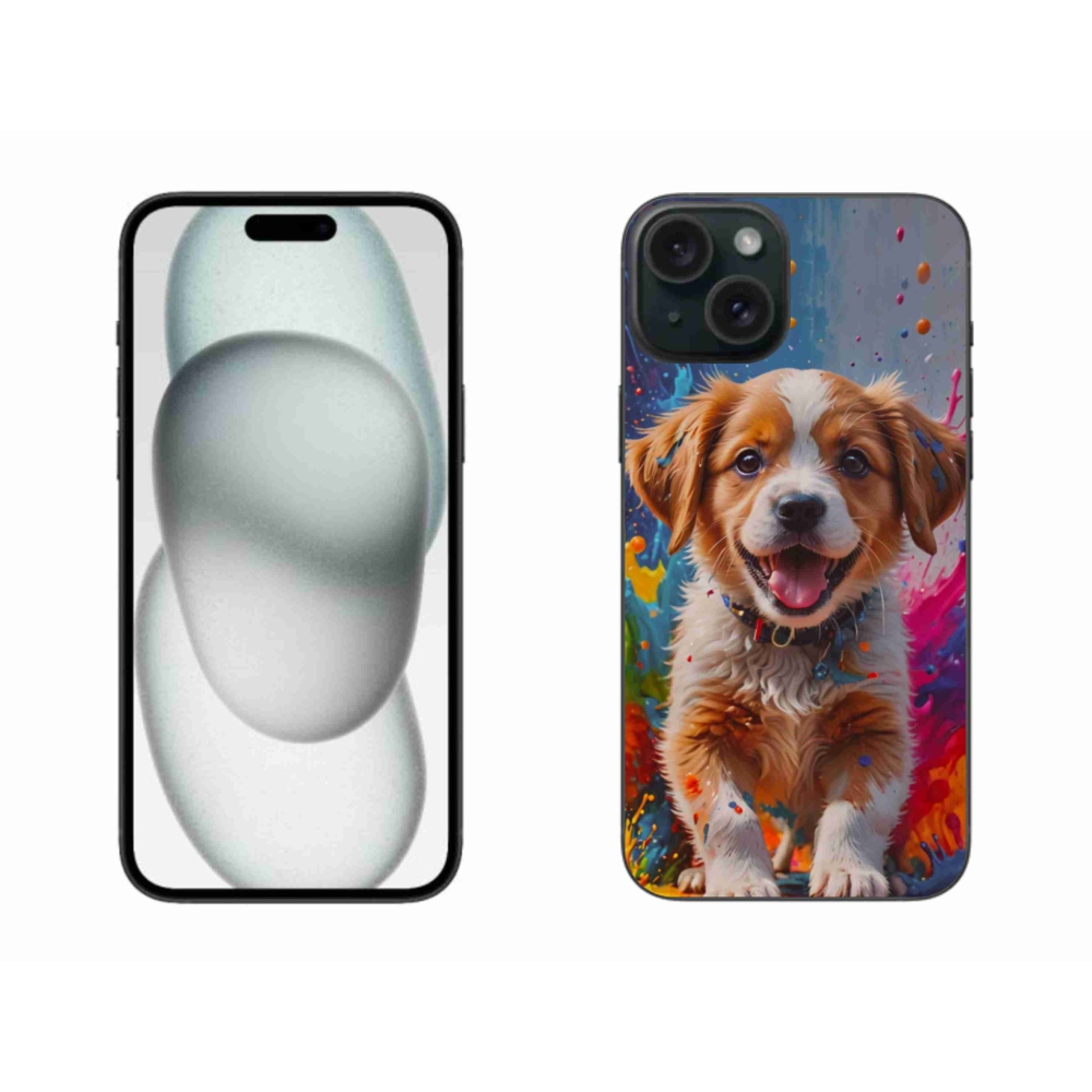Gelový kryt mmCase na iPhone 15 Plus - roztomilé štěně 3