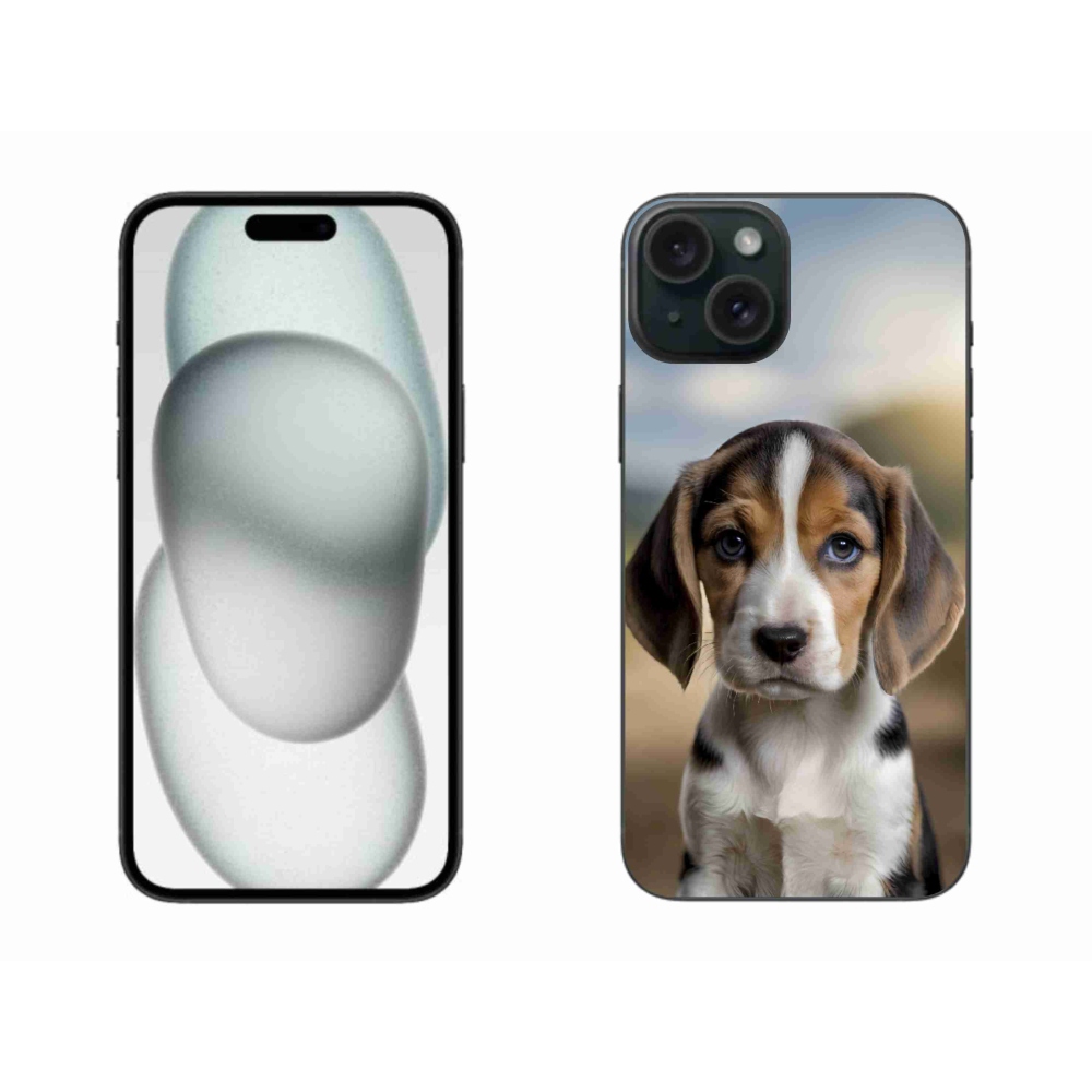 Gelový kryt mmCase na iPhone 15 Plus - roztomilý bígl