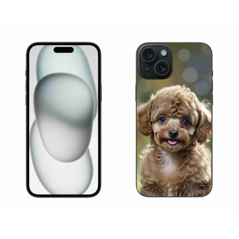 Gelový kryt mmCase na iPhone 15 Plus - roztomilý pudl