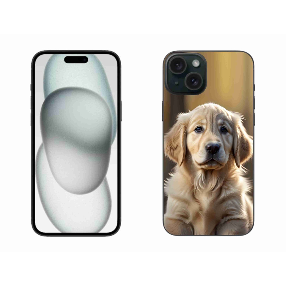 Gelový kryt mmCase na iPhone 15 Plus - roztomilý zlatý retrívr