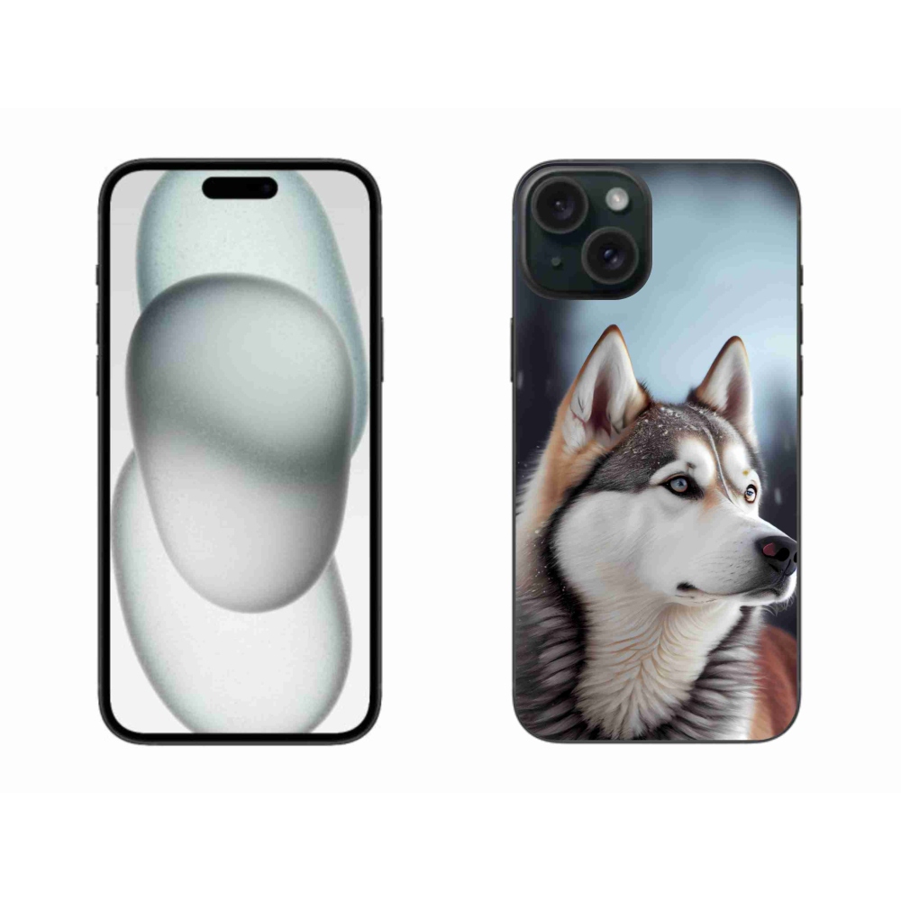 Gelový kryt mmCase na iPhone 15 Plus - sibiřský husky
