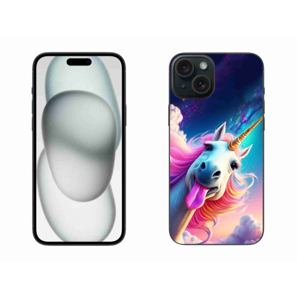 Gelový kryt mmCase na iPhone 15 Plus - šílený jednorožec