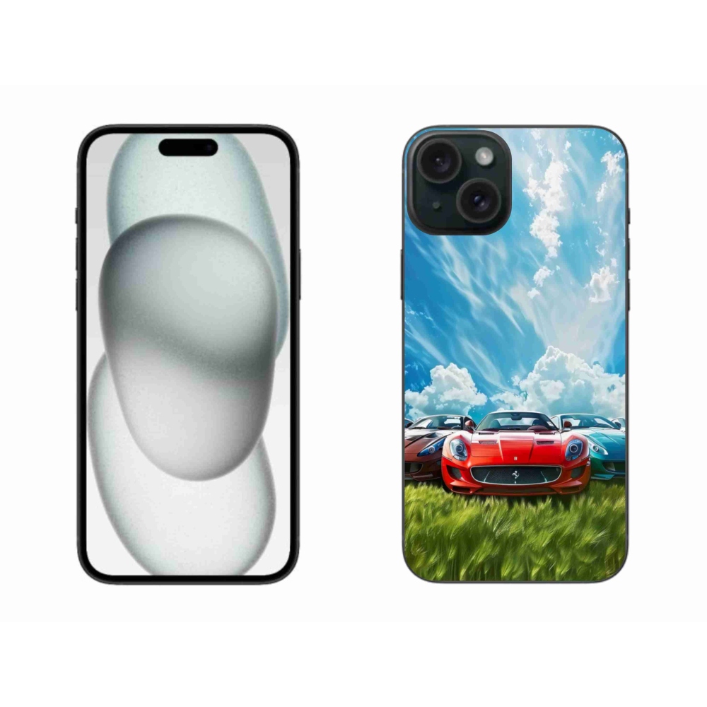 Gelový kryt mmCase na iPhone 15 Plus - sportovní vozy