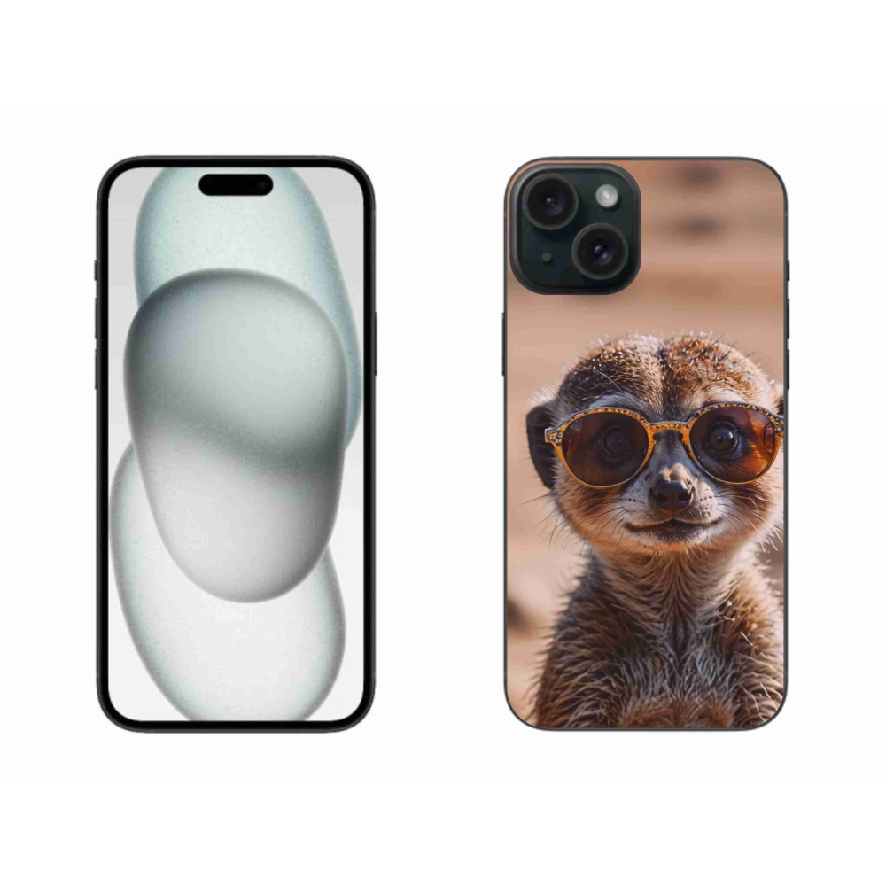Gelový kryt mmCase na iPhone 15 Plus - stylová surikata