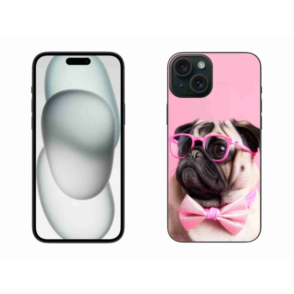 Gelový kryt mmCase na iPhone 15 Plus - stylový mops