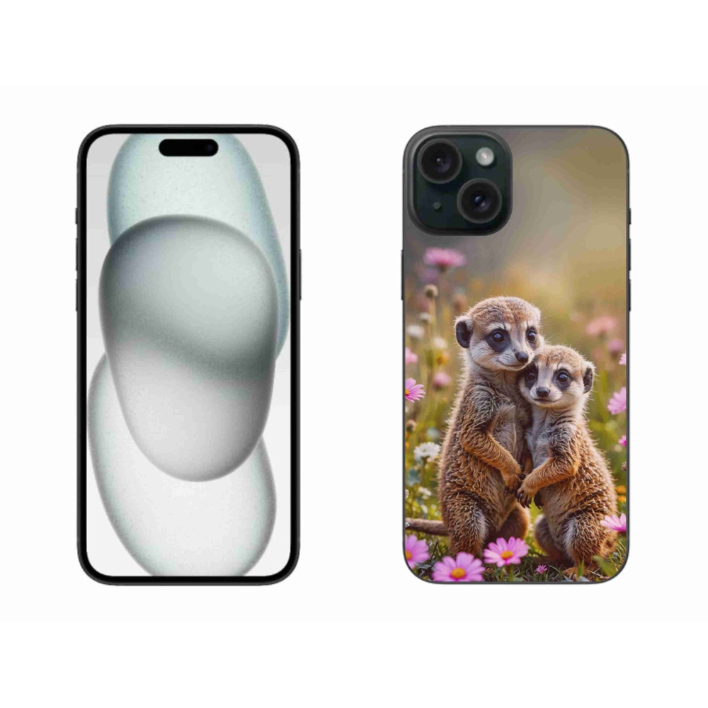 Gelový kryt mmCase na iPhone 15 Plus - surikatí duo