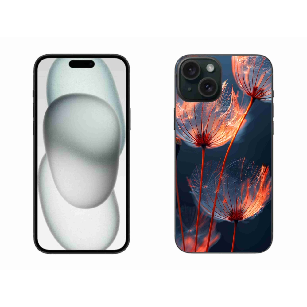 Gelový kryt mmCase na iPhone 15 Plus - světélkující chmýří