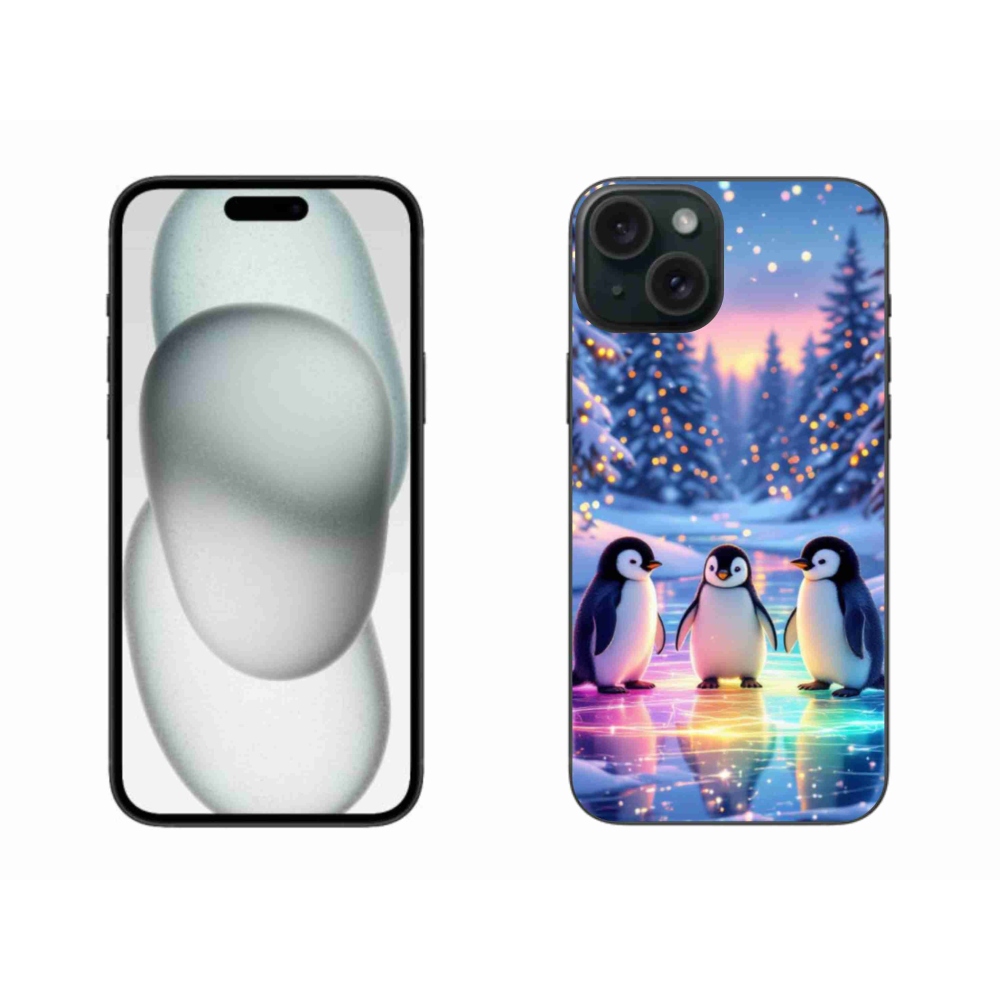 Gelový kryt mmCase na iPhone 15 Plus - tučnáci