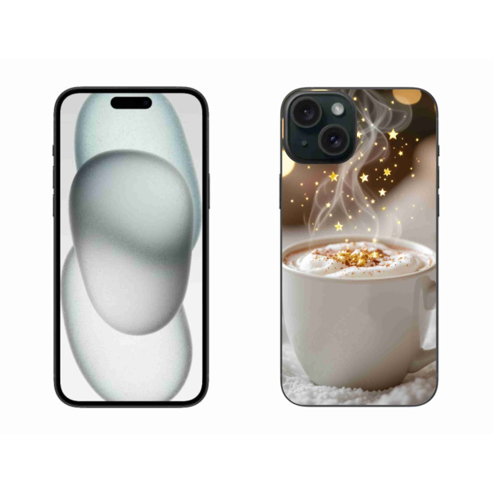 Gelový kryt mmCase na iPhone 15 Plus - vánoční horký nápoj