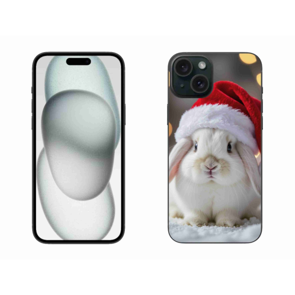 Gelový kryt mmCase na iPhone 15 Plus - vánoční králík