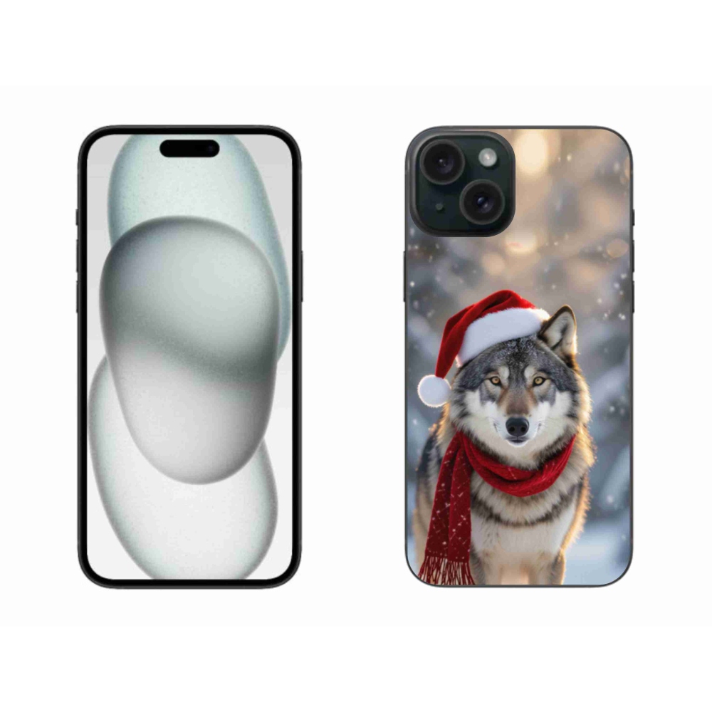Gelový kryt mmCase na iPhone 15 Plus - vánoční vlk