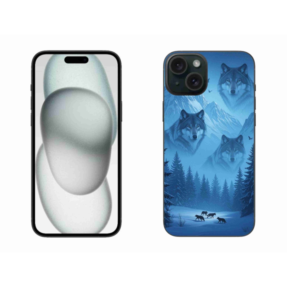 Gelový kryt mmCase na iPhone 15 Plus - vlčí smečka