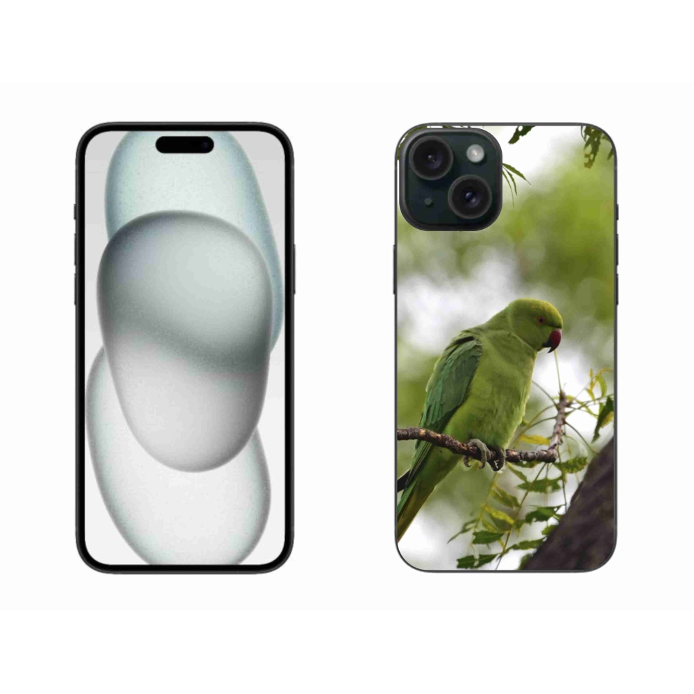 Gelový kryt mmCase na iPhone 15 Plus - zelený papoušek