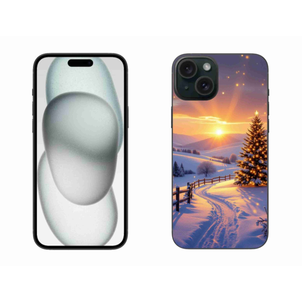 Gelový kryt mmCase na iPhone 15 Plus - zimní krajina