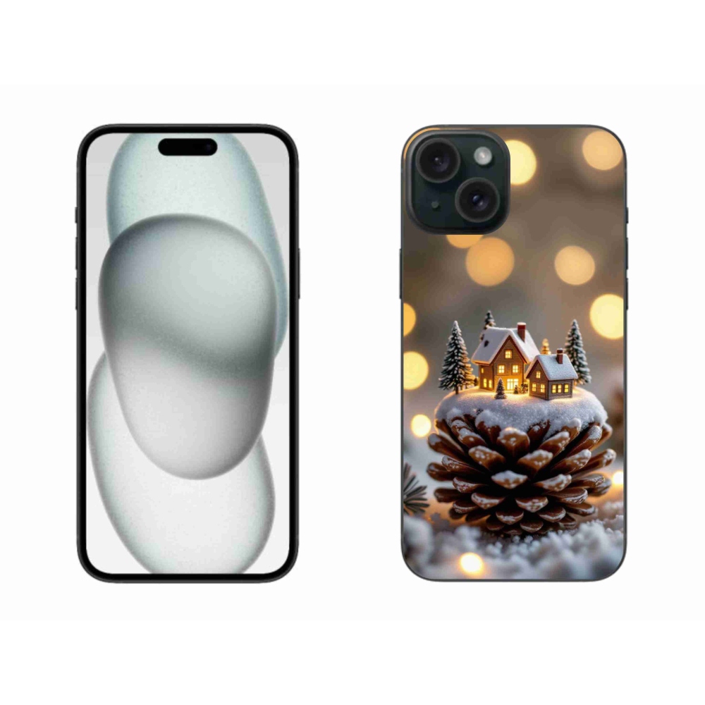 Gelový kryt mmCase na iPhone 15 Plus - zimní vesnička
