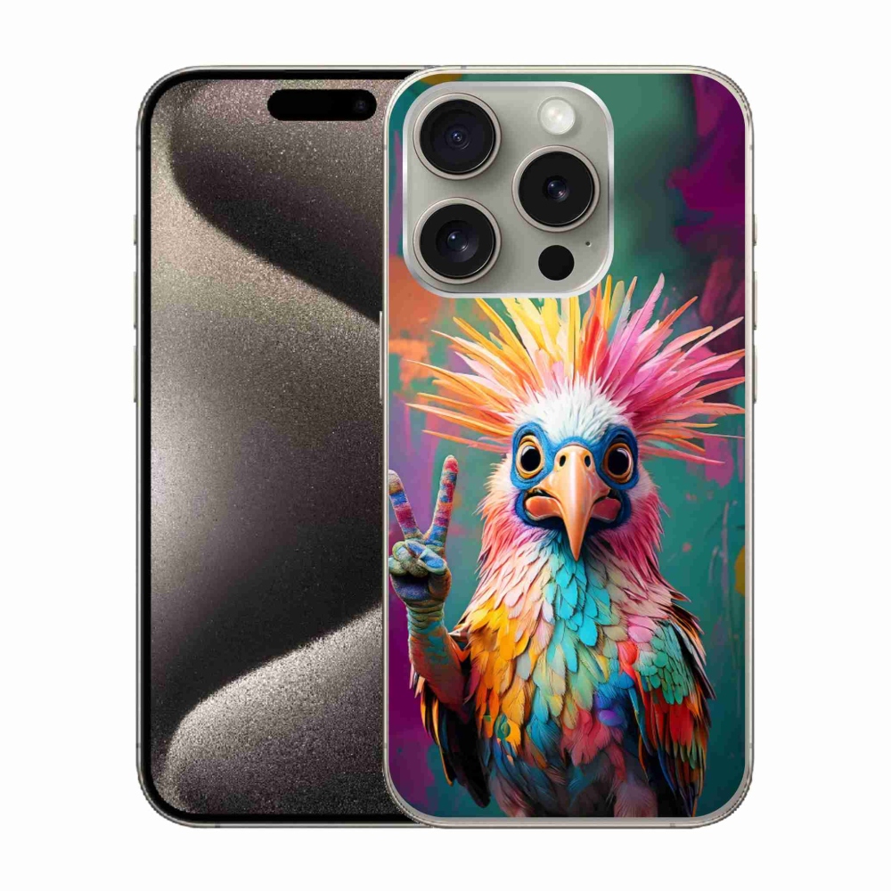 Gelový kryt mmCase na iPhone 15 Pro - barevný rebel