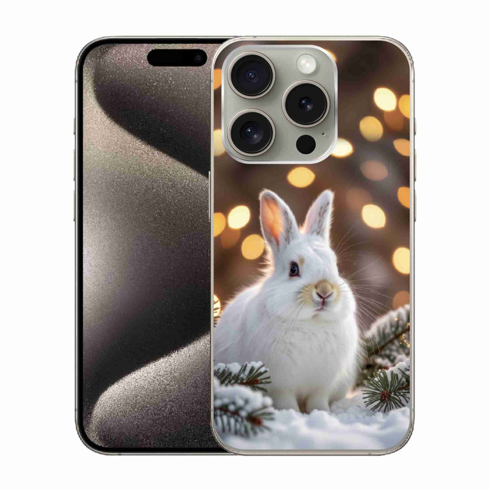Gelový kryt mmCase na iPhone 15 Pro - bílý zajíc