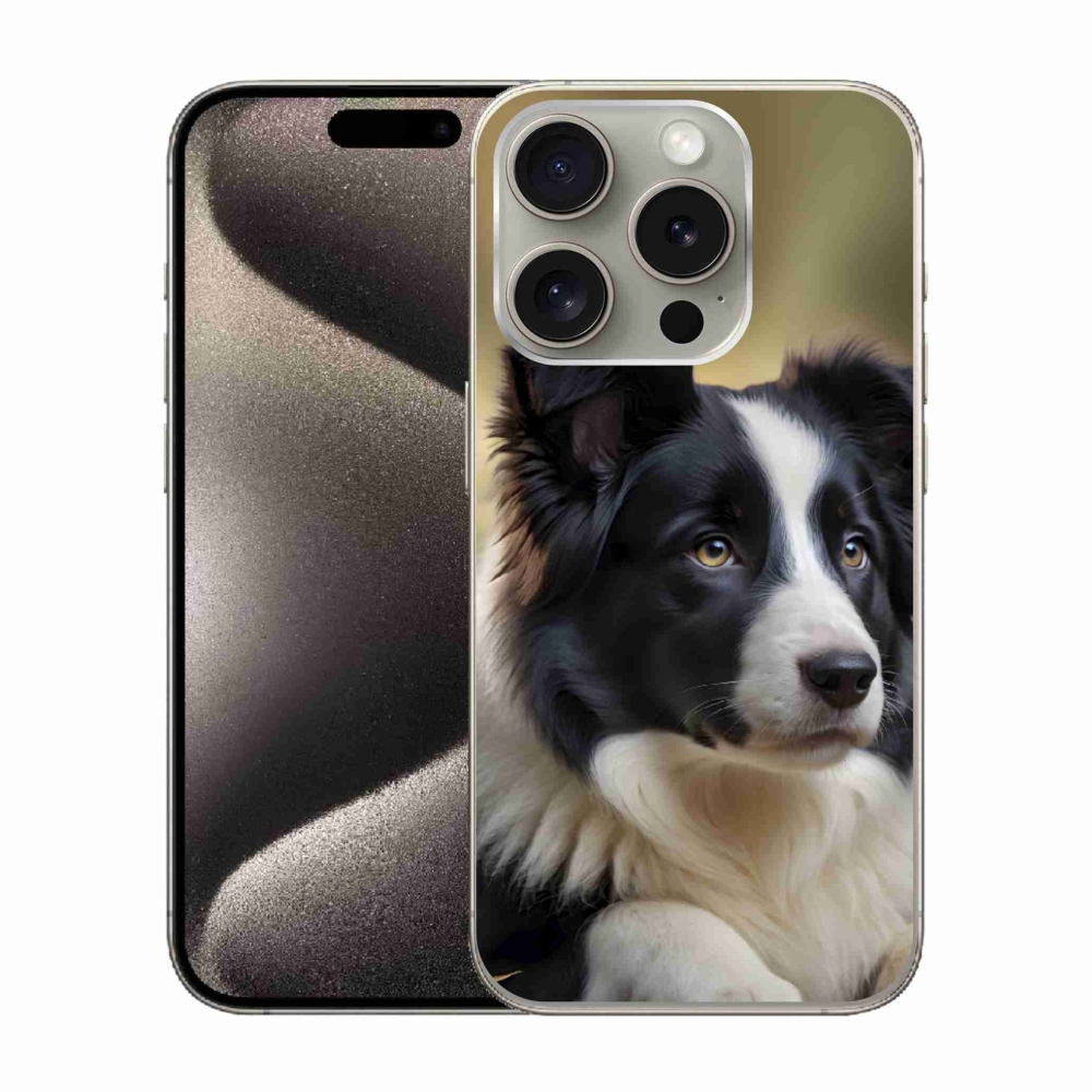 Gelový kryt mmCase na iPhone 15 Pro - border kolie 2