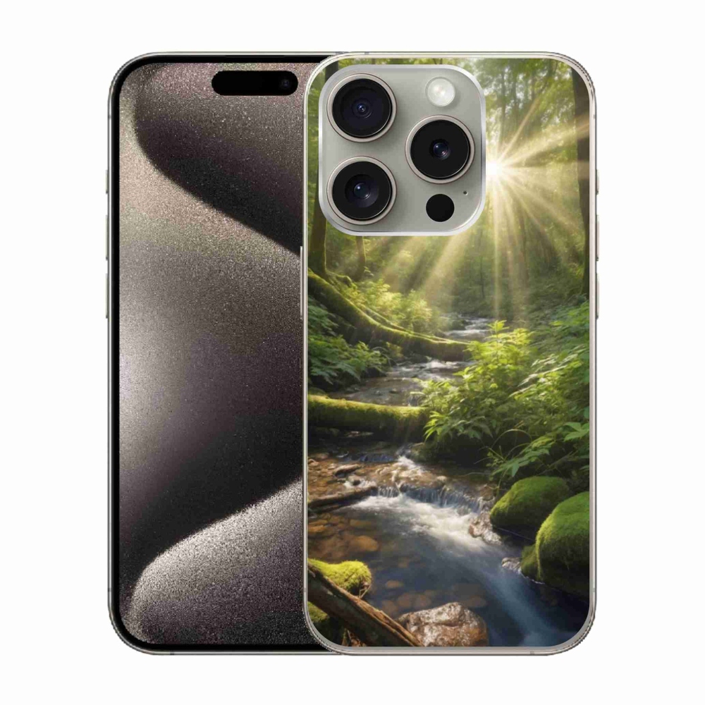 Gelový kryt mmCase na iPhone 15 Pro - hlubina lesa