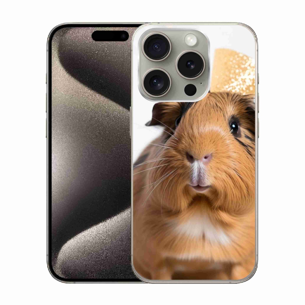 Gelový kryt mmCase na iPhone 15 Pro - hnědé morče