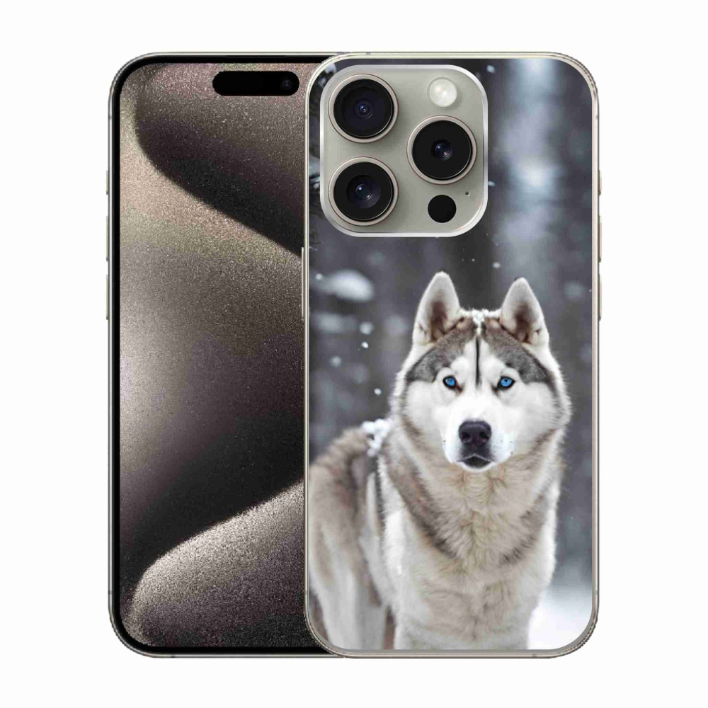 Gelový kryt mmCase na iPhone 15 Pro - husky 2