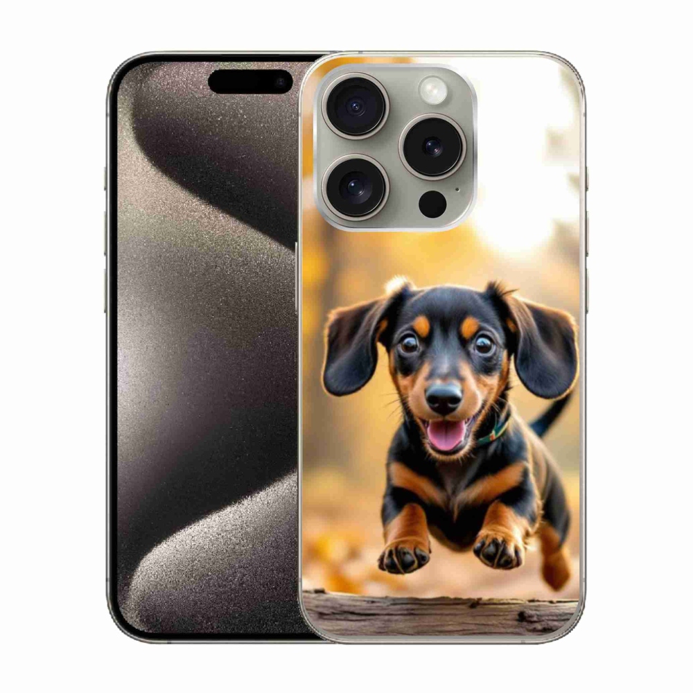 Gelový kryt mmCase na iPhone 15 Pro - jezevčík 2