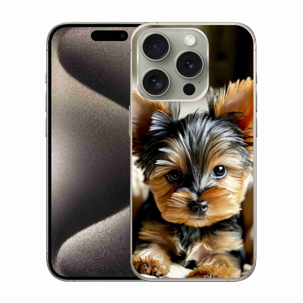 Gelový kryt mmCase na iPhone 15 Pro - jorkšír 11