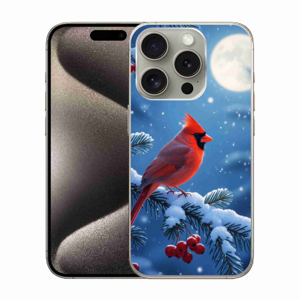 Gelový kryt mmCase na iPhone 15 Pro - kardinál červený