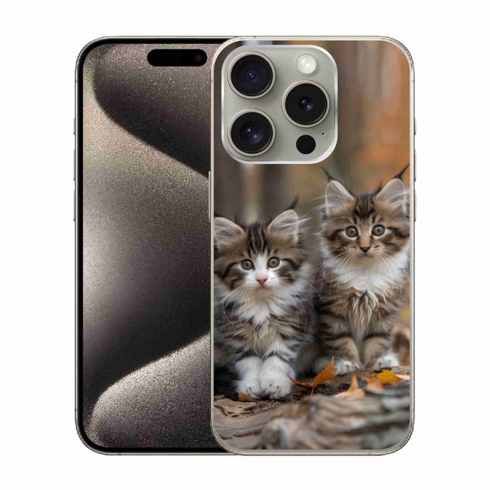 Gelový kryt mmCase na iPhone 15 Pro - kočičí duo 3