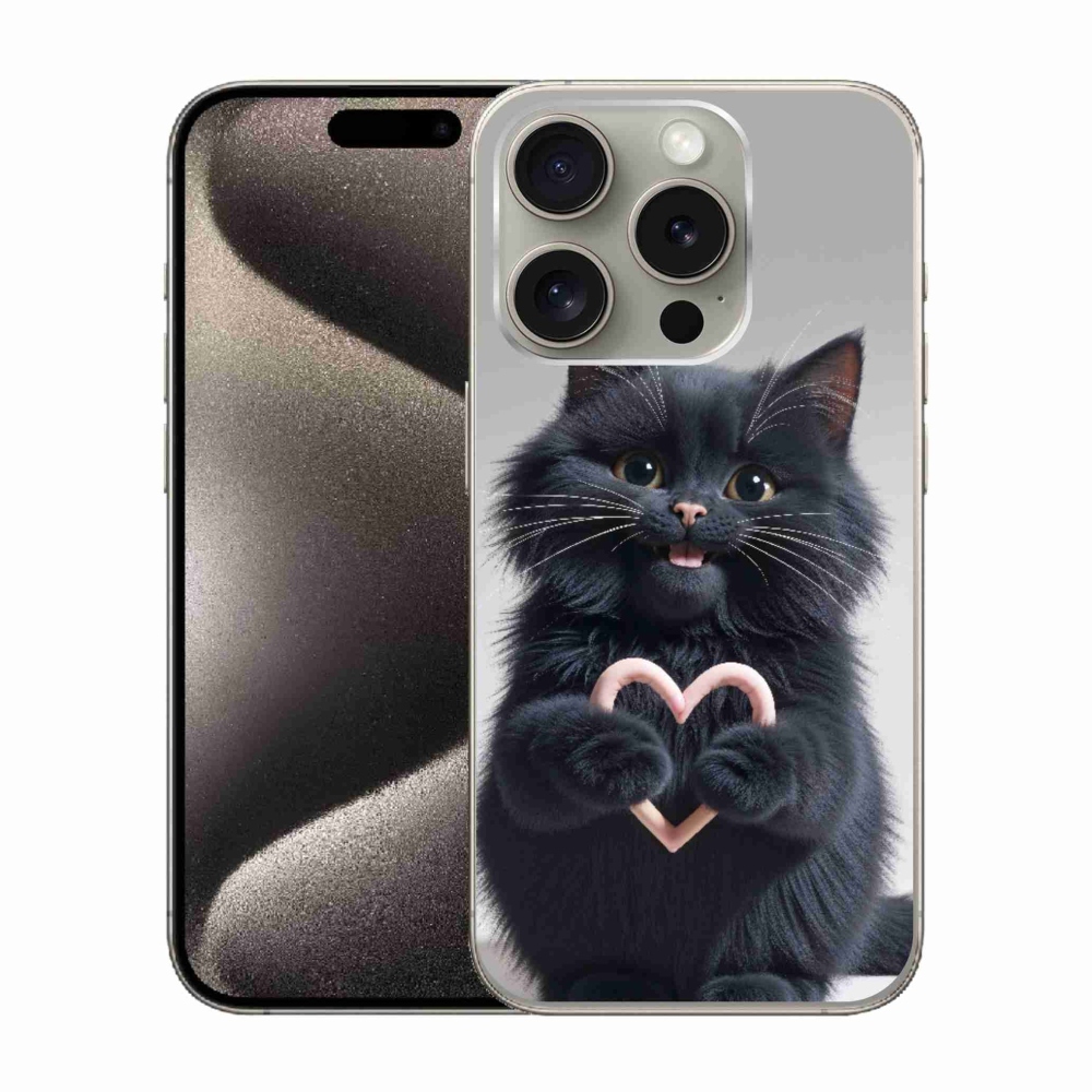 Gelový kryt mmCase na iPhone 15 Pro - kočičí láska 3