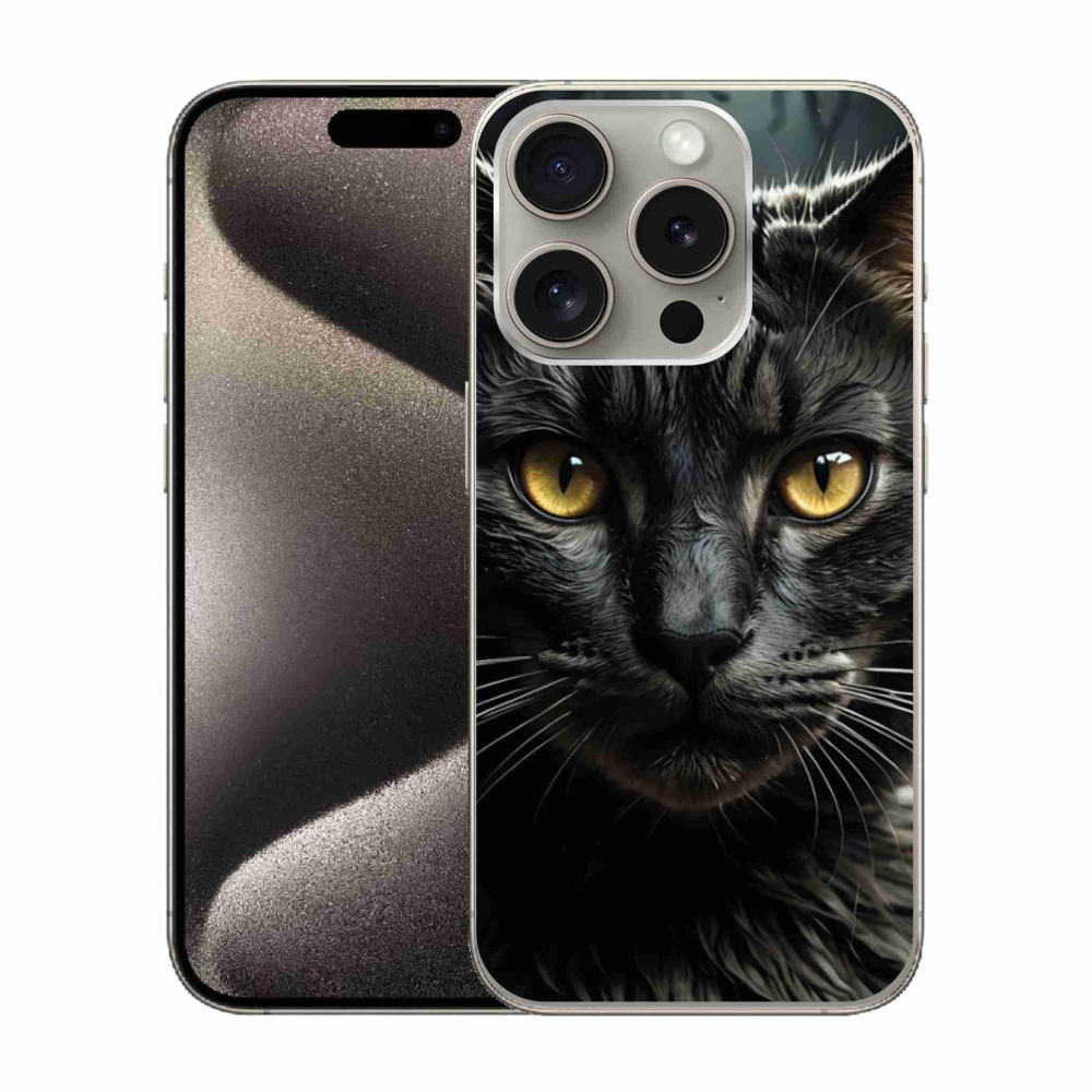 Gelový kryt mmCase na iPhone 15 Pro - kočičí pohled 3