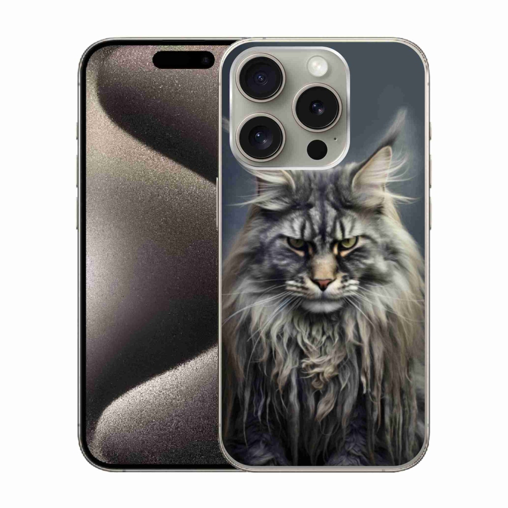 Gelový kryt mmCase na iPhone 15 Pro - kočíčí pohled 4