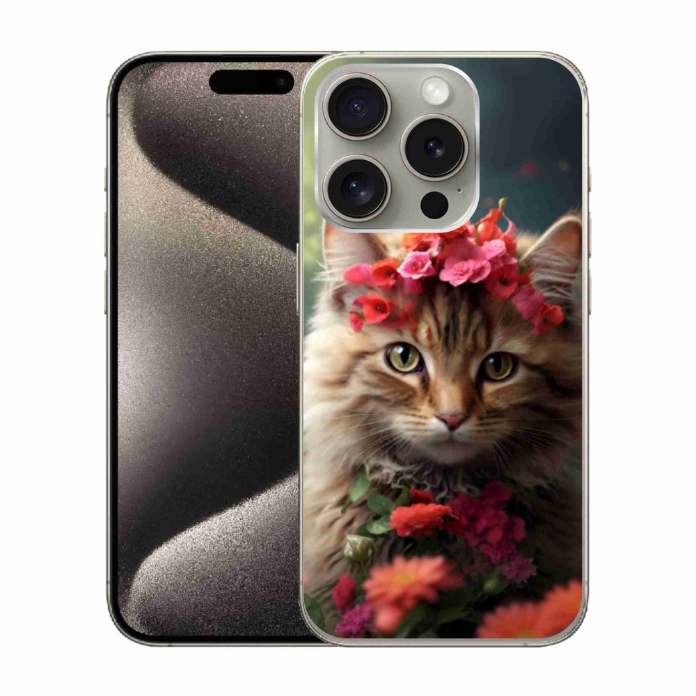 Gelový kryt mmCase na iPhone 15 Pro - kočíčí princezna