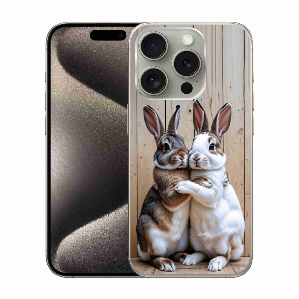 Gelový kryt mmCase na iPhone 15 Pro - králičí pár