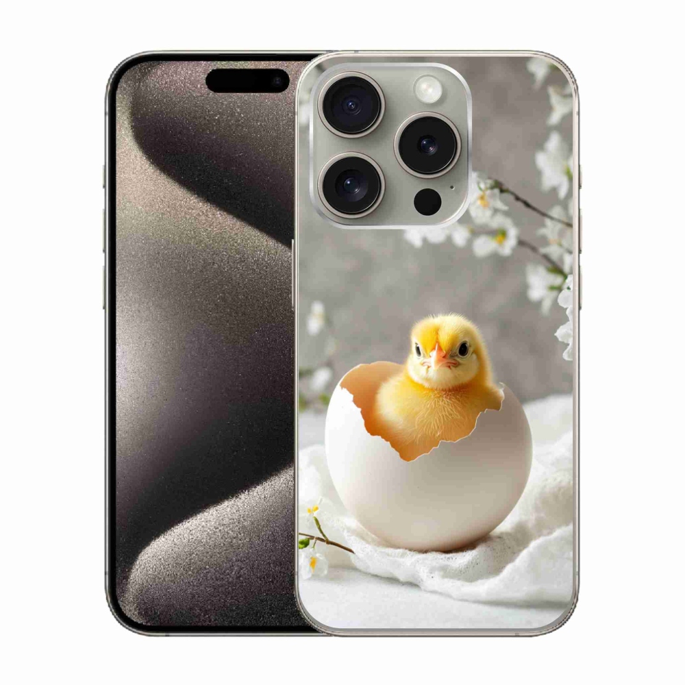 Gelový kryt mmCase na iPhone 15 Pro - kuřátko