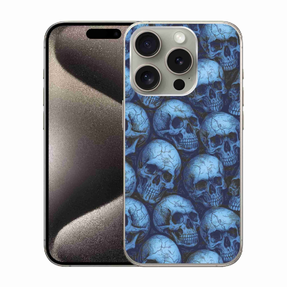 Gelový kryt mmCase na iPhone 15 Pro - lebky