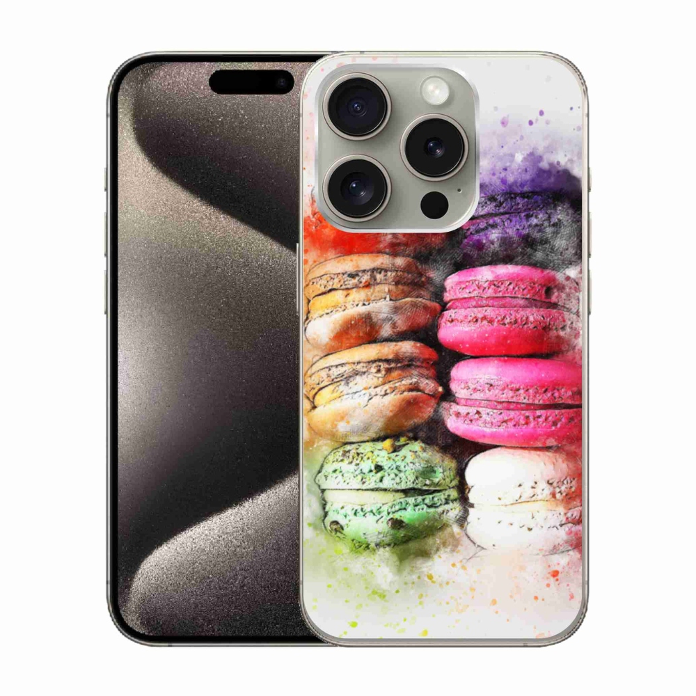 Gelový kryt mmCase na iPhone 15 Pro - makrónky