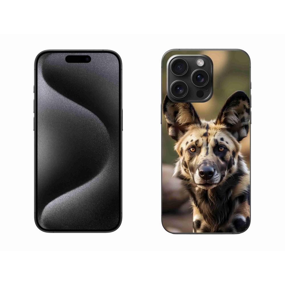 Gelový kryt mmCase na iPhone 15 Pro Max - africký divoký pes