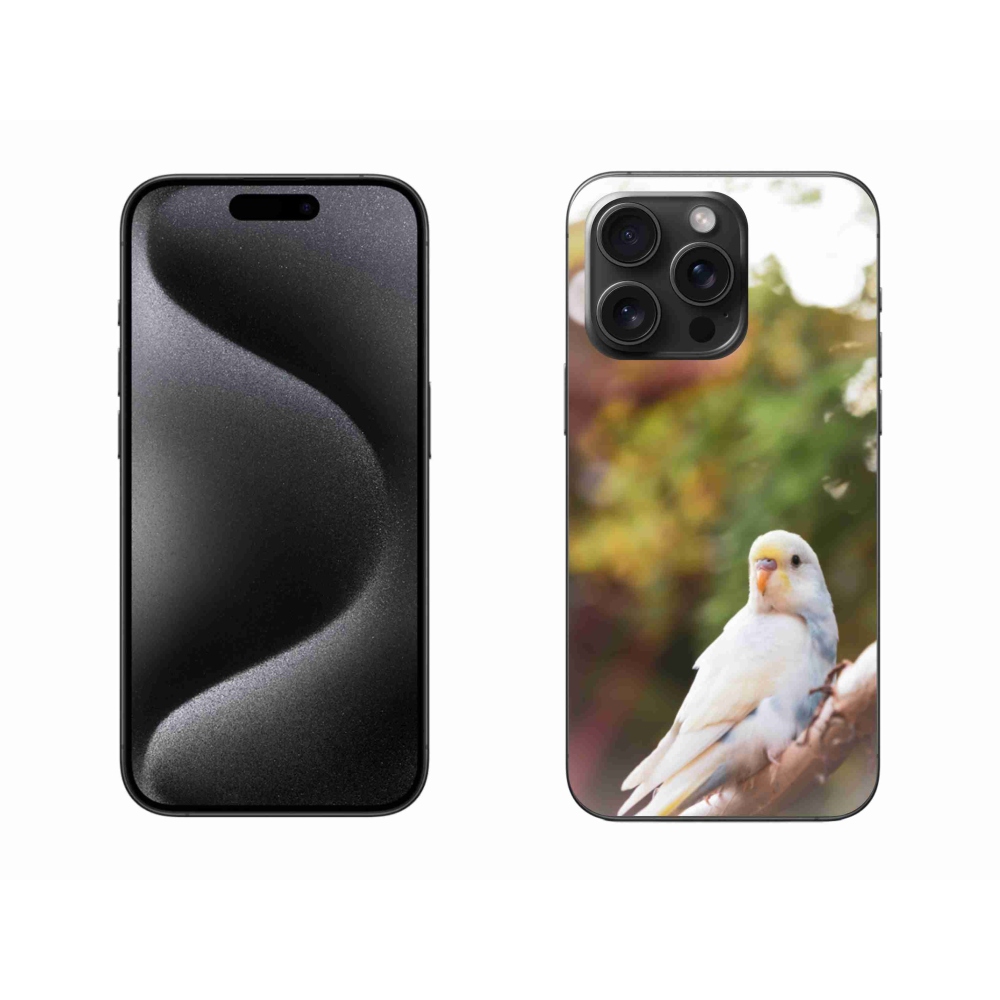 Gelový kryt mmCase na iPhone 15 Pro Max - andulka bílá