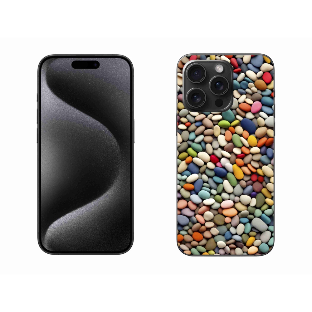 Gelový kryt mmCase na iPhone 15 Pro Max - barevné kamínky 2