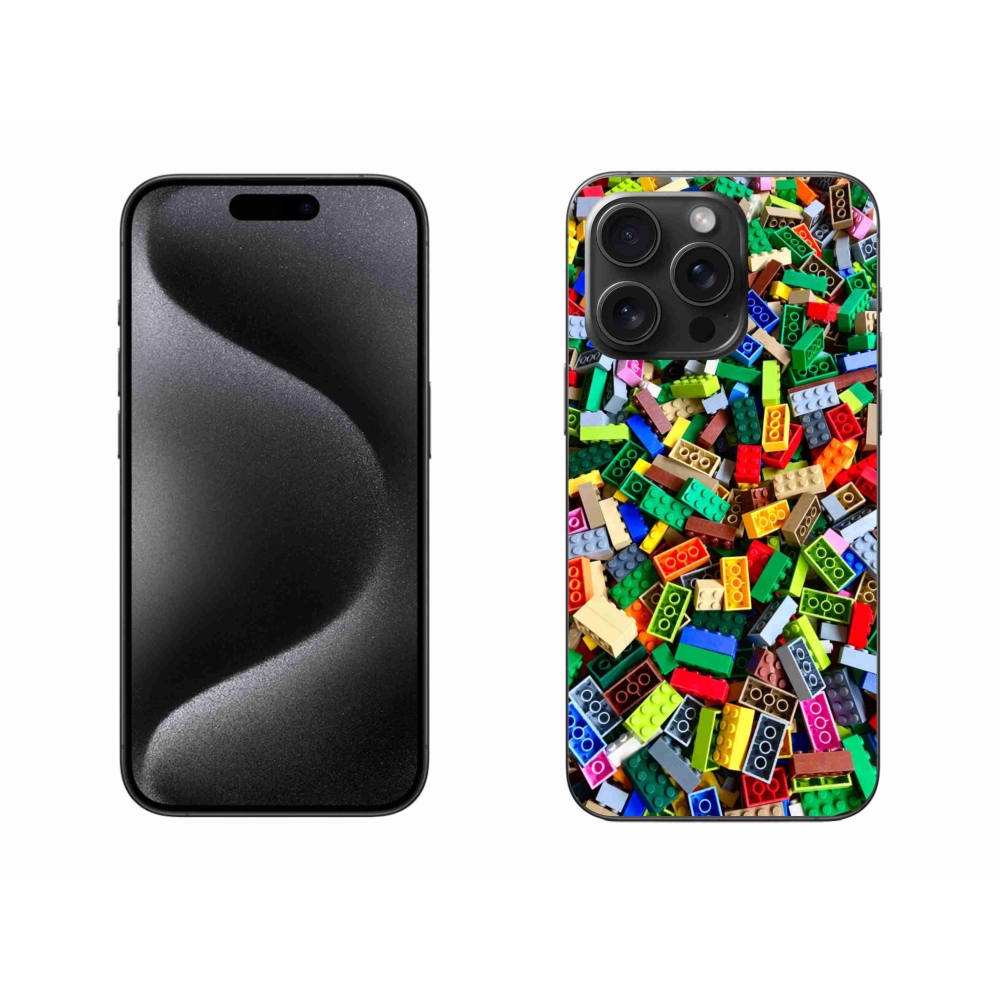 Gelový kryt mmCase na iPhone 15 Pro Max - barevné stavební kostky