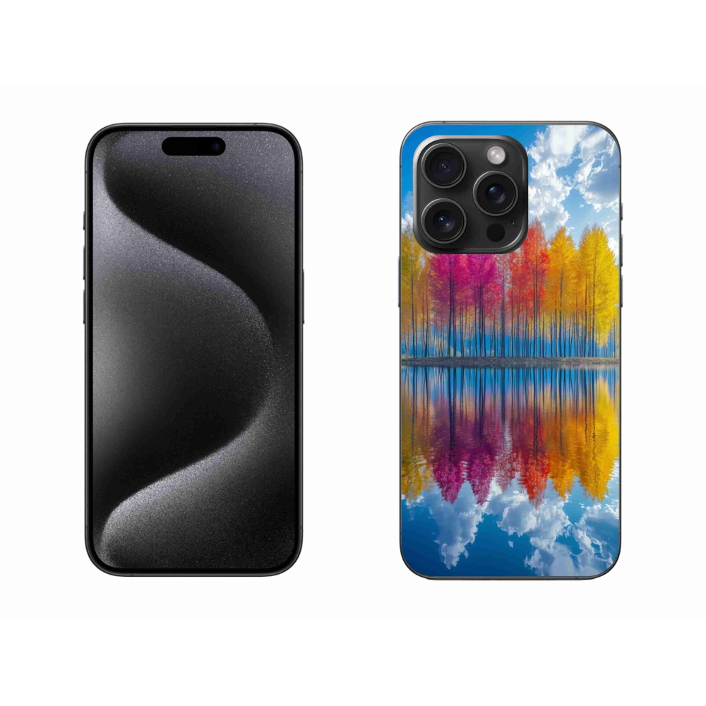 Gelový kryt mmCase na iPhone 15 Pro Max - barevné stromy