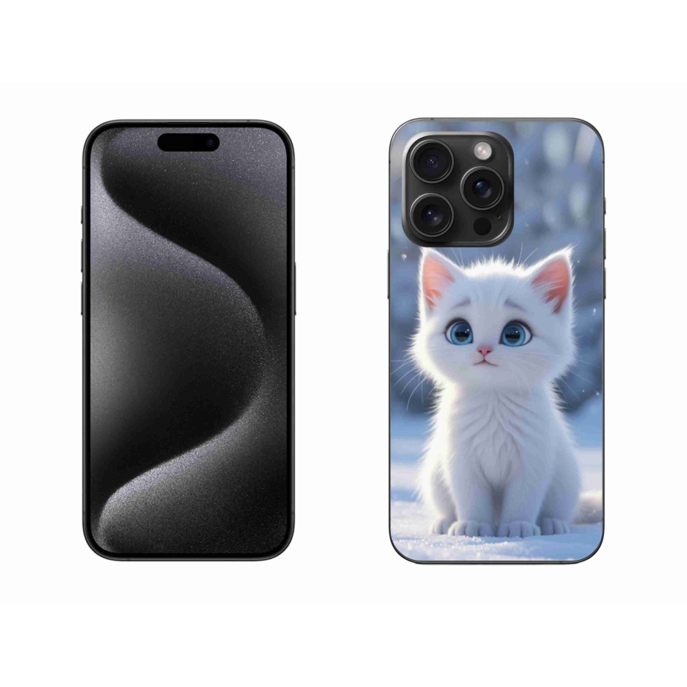 Gelový kryt mmCase na iPhone 15 Pro Max - bílé kotě 3