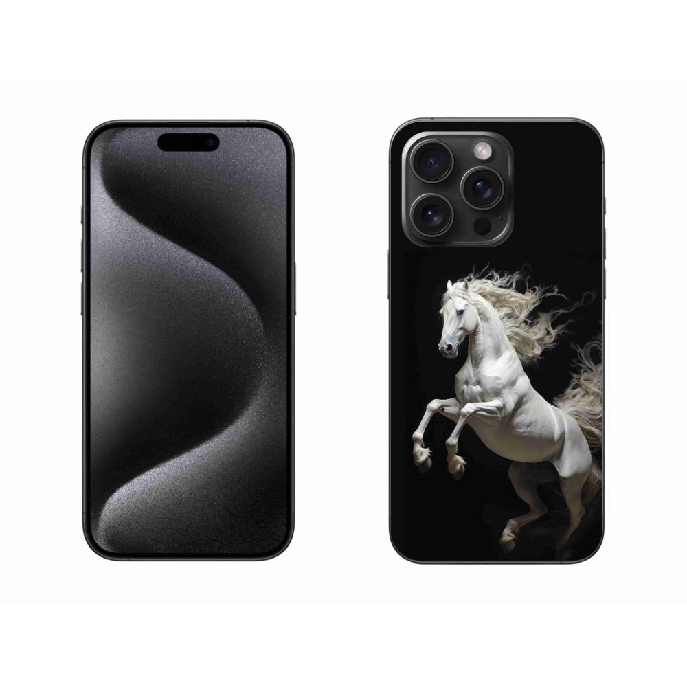 Gelový kryt mmCase na iPhone 15 Pro Max - bílý kůň 4